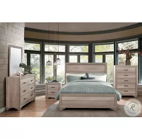 Lonan Rustic Queen Panel Bed
