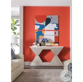 Mar Monte White Marble And Soft Champagne Taupe Console Table