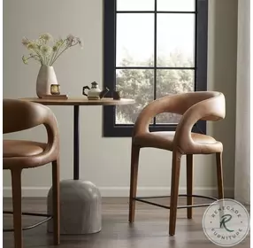 Hawkins Sonoma Butterscotch Leather Counter Height Stool