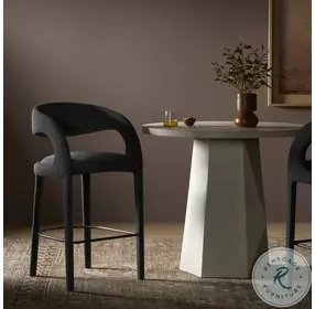 Hawkins FIQA Boucle Charcoal Performance Fabric Bar Stool