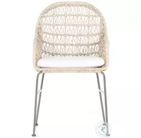 Bandera Vintage White Dining Chair With Cushion