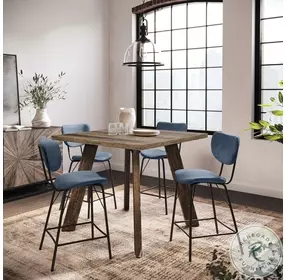 Reclamation Rustic Brown 42" Square Counter Height Dining Table