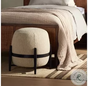 Sia Athena Taupe Performance Fabric Ottoman