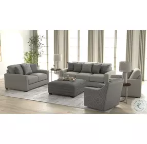 Hyde Park Pewter Cocktail Ottoman