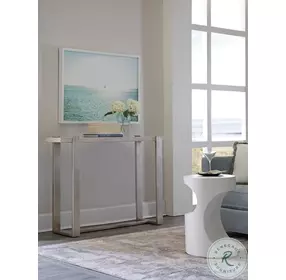 Signature Designs White And Champagne Silver Denizen Console Table