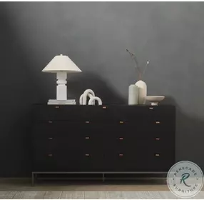 Trey Black Wash Poplar 9 Drawer Dresser