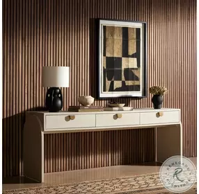 Cressida Ivory Painted Linen Console Table