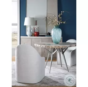 Signature Designs Fossilized Shell And Silver Seamount Round Dining Table