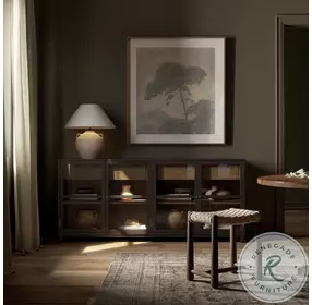Millie Drifted Matte Black Large Sideboard