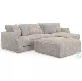 Bucktown Parchment RAF Sectional with Ottoman