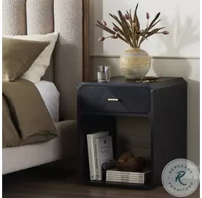 Caspian Black Ash Veneer Nightstand
