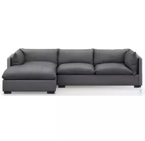 Westwood Bennett Charcoal 112" 2 Piece Performance Fabric Sectional with LAF Chaise