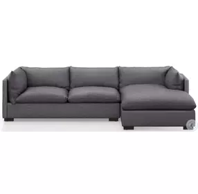 Westwood Bennett Charcoal 112" 2 Piece Performance Fabric Sectional with RAF Chaise