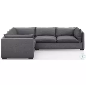 Westwood Bennett Charcoal 111" 3 Piece Performance Fabric Sectional