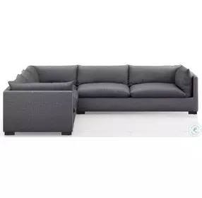 Westwood Bennett Charcoal 122" 3 Piece Performance Fabric Sectional