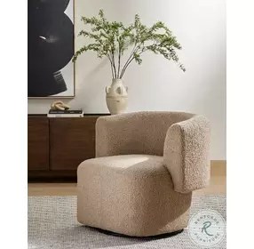 Tybalt Sheepskin Camel Swivel Chair