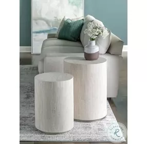 Signature Designs White Cassio Round Drum Spot Table