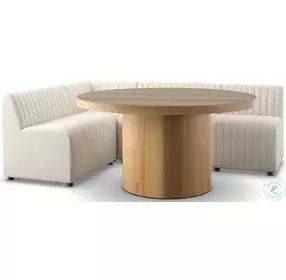 Augustine Capri Oatmeal Performance Fabric L Shape Dining Banquette