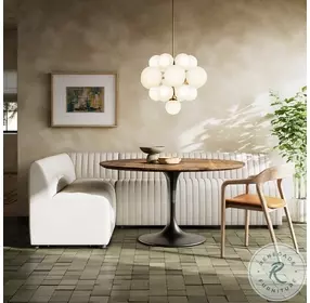 Augustine Capri Oatmeal Performance Fabric 100" L Shape Dining Banquette