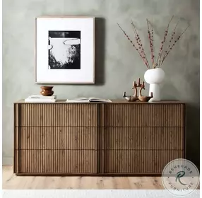 Leo Rustic Grey 6 Drawer Dresser