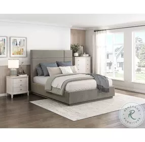 Paola Gray California King Upholstered Platform Bed