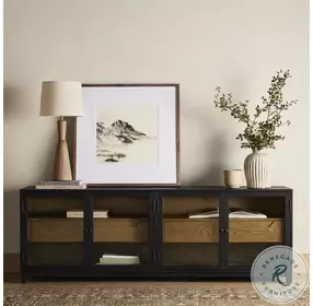 Millie Drifted Matte Black Media Console