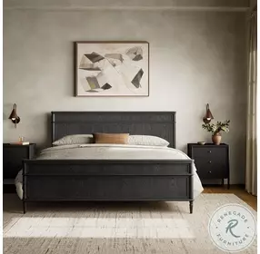 Toulouse Distressed Black King Bed