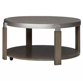 Kingswell Bleached Sand Round Occasional Table Set