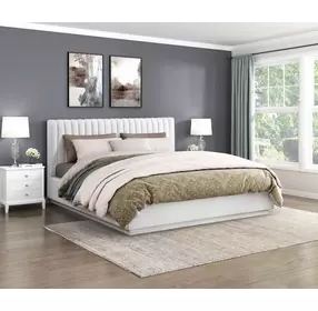 Mulvane Natural Eastern King Upholstered Platform Bed