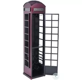 Glory Days Telly Vintage Telephone Booth Bar Cabinet