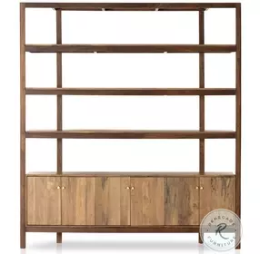 Reza Smoked Honey Wide Bookcase