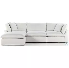 Stevie Anders Ivory 3 Piece Performance Fabric LAF Sectional