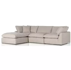 Stevie Gibson Wheat 3 Piece Sectional with Ottoman