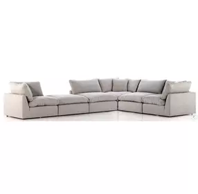 Stevie Destin Flannel 5 Piece Sectional with Ottoman