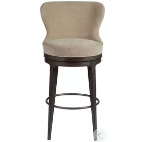 Willa Mocha Brown Performance Fabric Swivel Bar Stool
