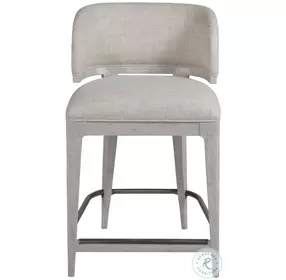 Olivia Misty White Gray Performance Fabric Counter Height Stool