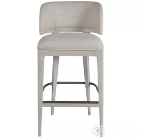 Olivia Misty White Gray Performance Fabric Bar Stool