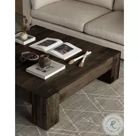 Abaso Ebony Rustic Wormwood Oak Coffee Table