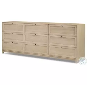 Millie Light Bleach Oak Veneer 9 Drawer Dresser