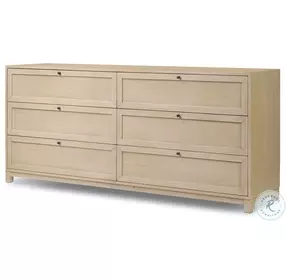 Millie Light Bleach Oak Veneer 6 Drawer Dresser