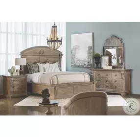 Arch Salvage Parchment King Chamber Panel Bed