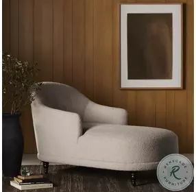 Marnie Knoll Sand Performance Fabric 32" Upholstered Chaise Lounge