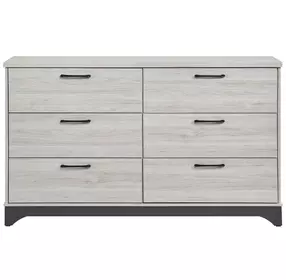 Westport White Oak and Gray 6 Drawer Dresser
