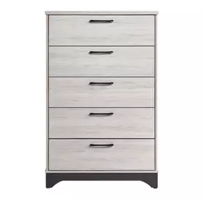 Westport White Oak and Gray 5 Drawer Chest
