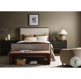 Fiona Black Raffia 2 Drawer Nightstand