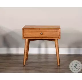 Cozy Luxe Medium Brown 1 Drawer Nightstand