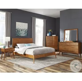 Cinnamon Mindi Medium Brown Queen Platform Bed
