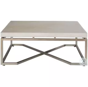 Vara White and Champagne Silver Square Cocktail Table