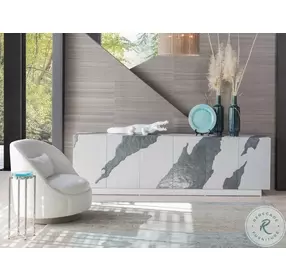 Contago Nordic White Long TV Stand