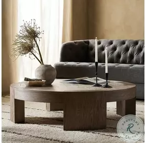 Sheffield Warm Natural Flat Oak Veneer Small Round Coffee Table